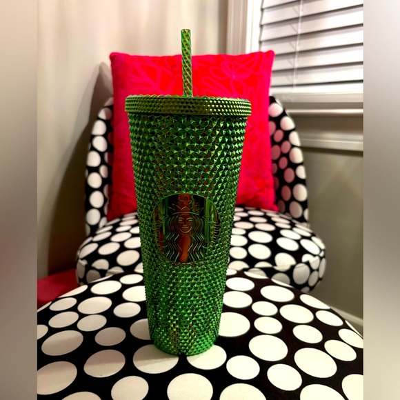 Starbucks Studded 2023 Tumbler with Straw, Green Metallic 24 Fl Oz - Picture 2 of 3